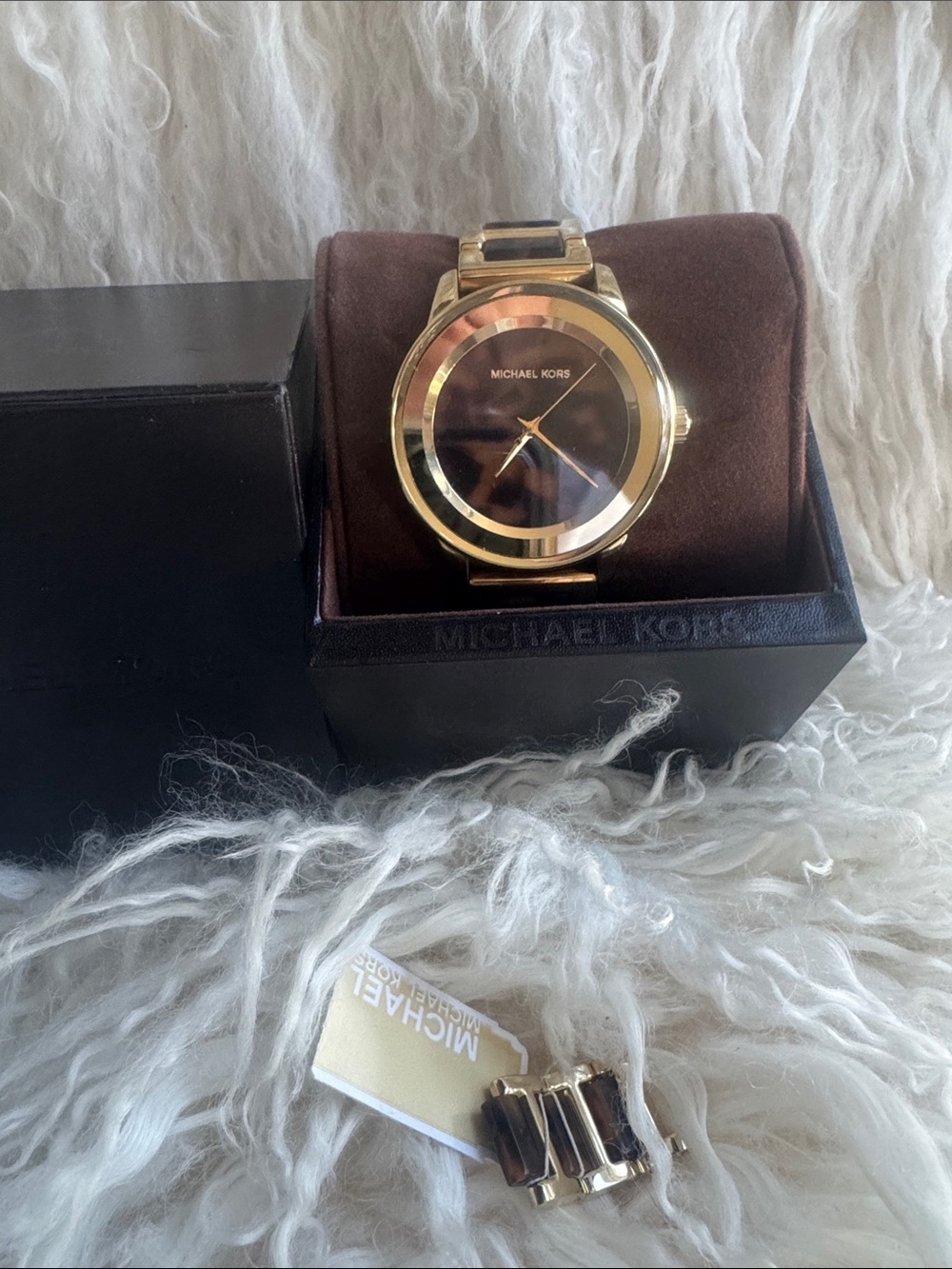 Michael Kors Gold and Brown Women's Bracelet Watch - tortoise shell